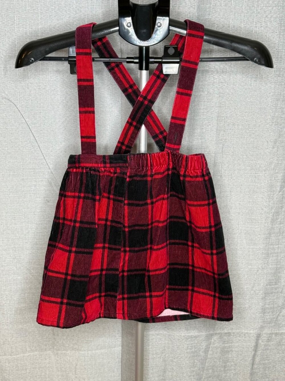 Children's Place - Girls Buffalo Plaid Adjustable Jumper - Size 5T